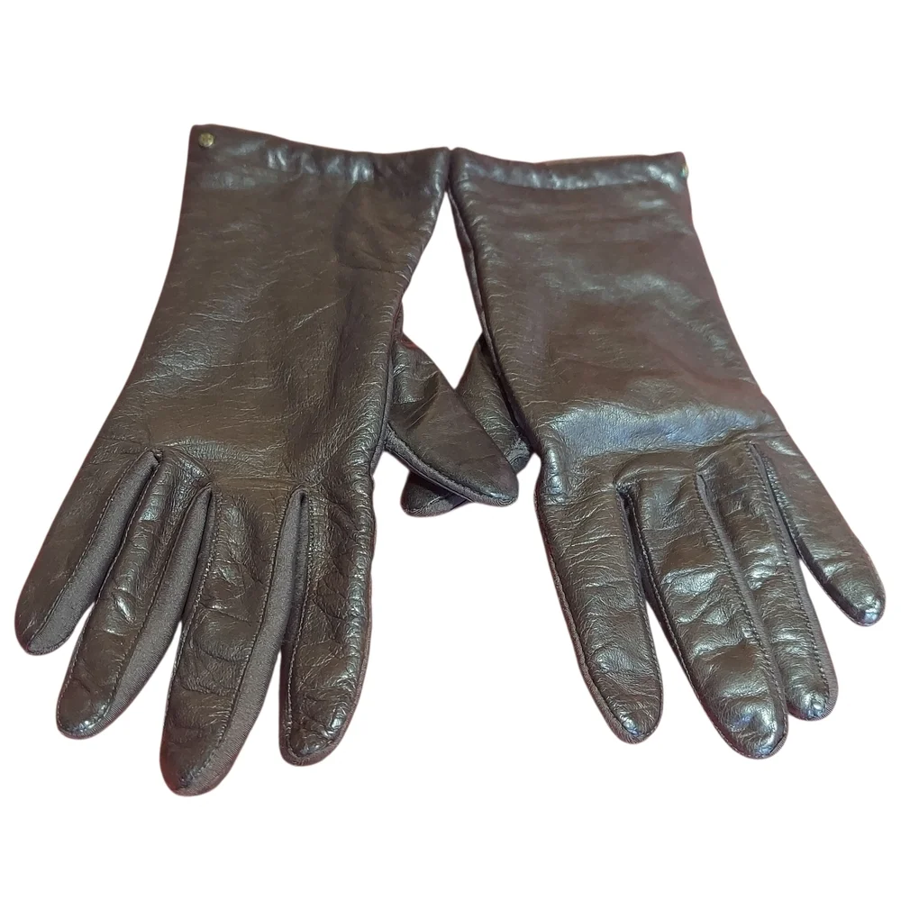 Isotoner by Aris Leather Driving Gloves Lined Women's - Picture 9 of 14